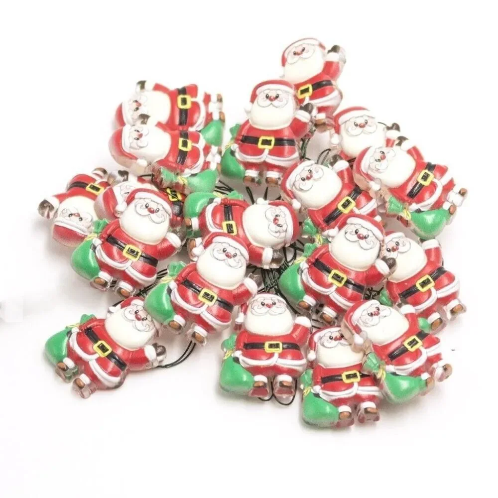 Holiday Time 3-Function 18 Santa Clause Icon LED Christmas Lights Battery Power